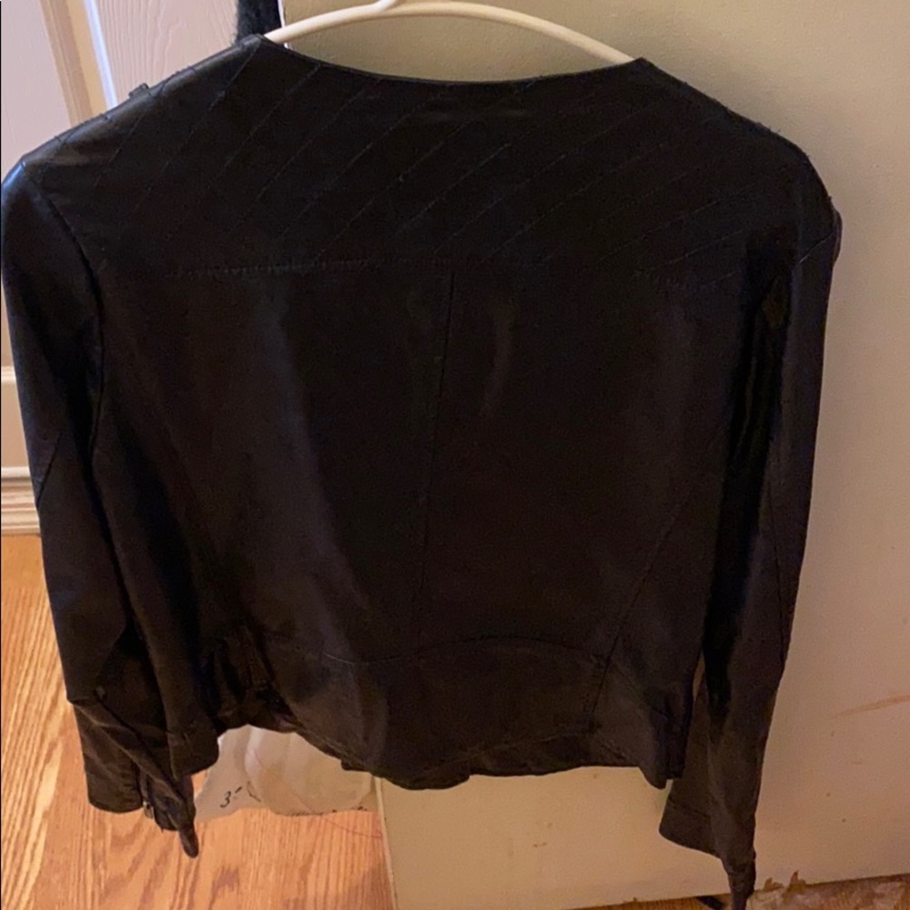 Navy Faux Leather Jacket !! Brand NEW w. Tags !! - Picture 2 of 2